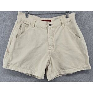 Vtg Y2K Union Bay Carpenter Shorts Juniors Sz 9 Ivory Denim Cotton Utility 29X4"